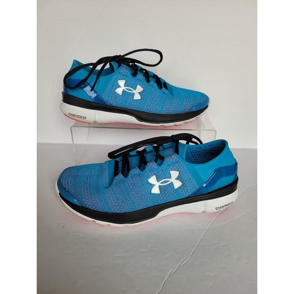 Under Armour WMS SZ 8.5 Speedform Apollo 2 Shoes Sneakers Blue Athletic Running - Picture 2 of 11